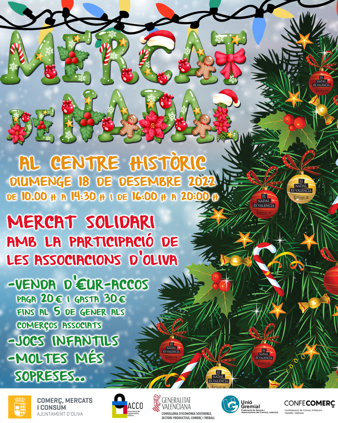 Cartel Mercat de Nadal Oliva 18 dic 2022